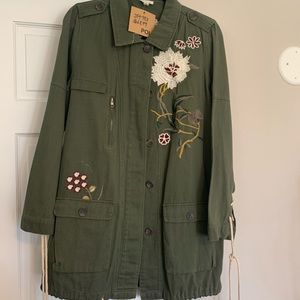 NWT POL Brand Embroidered Military Style Jacket-Small